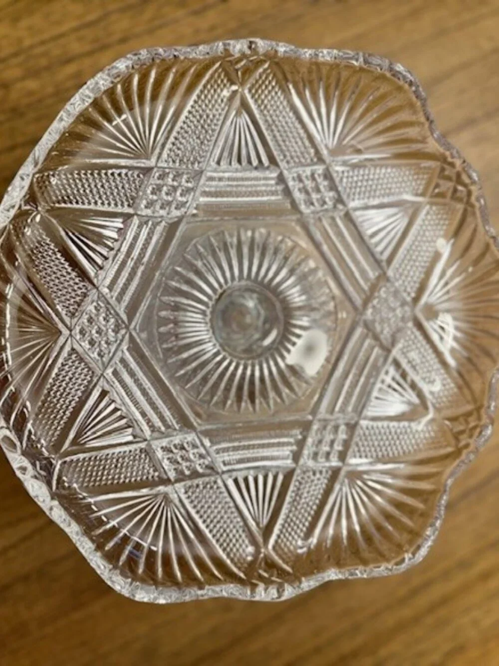 Antique Earl American Pattern Glass Pedestal Cake Stand